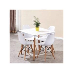 SQUARE Luxury Dinning Round Table + 4 Sitting Chairs