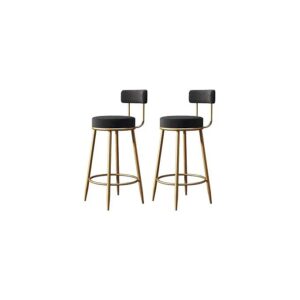 New Modern High Golden Frame Bar Chairs - BLACK