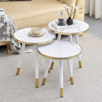 Exotic Set Of 3 Nesting Coffee Side Tables