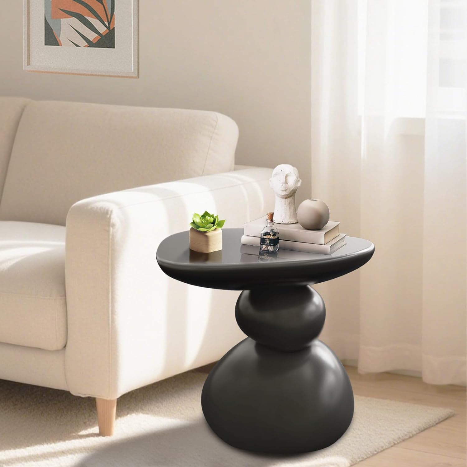 Modern Resin End Table, Irregular Sofa Side Table