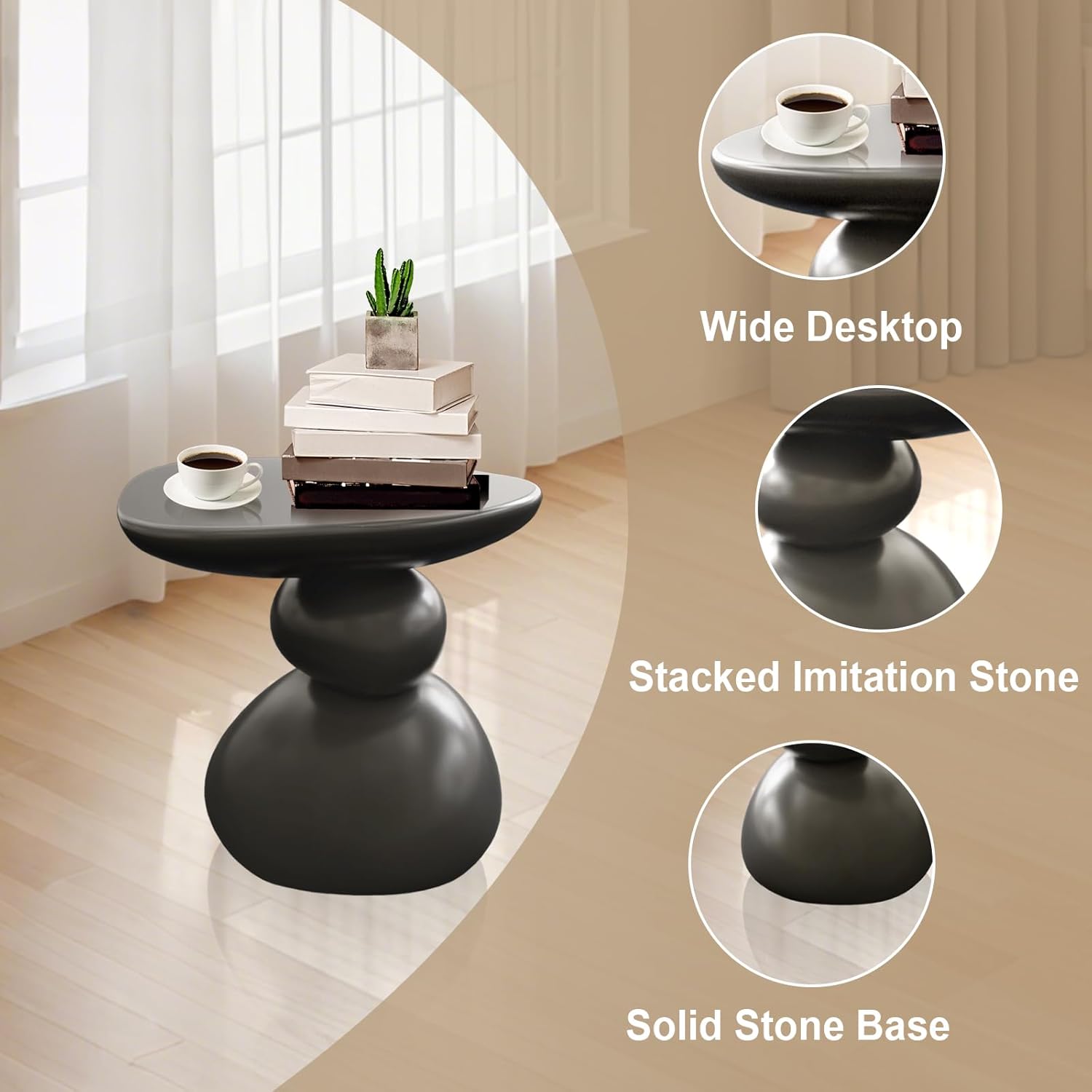 Modern Resin End Table, Irregular Sofa Side Table - Image 4