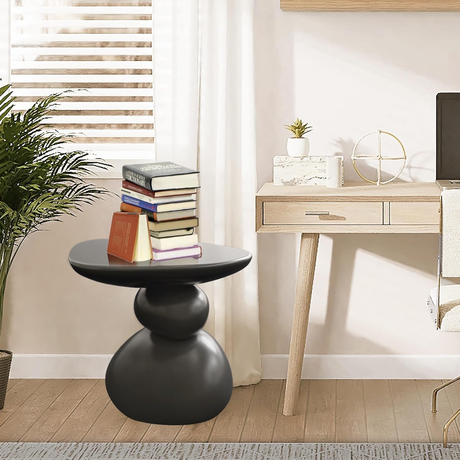 Modern Resin End Table, Irregular Sofa Side Table - Image 2