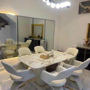 Faux Marble Dining Room Table Sets for 6