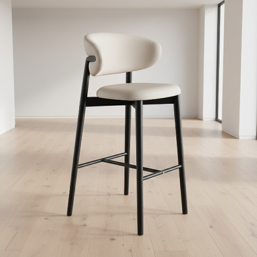 Contemporary Bar Stool with Backrest